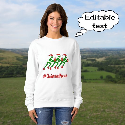 Custom Text Weihnachtsläufer Sweatshirt