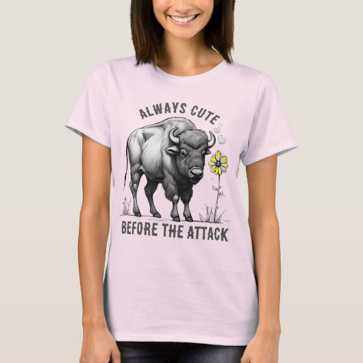 Custom text western buffalo flower American west T-Shirt (Vorderseite)