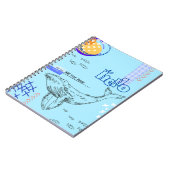CUSTOM TEXT - Whale Collage Notebook Notizblock (Linke Seite)