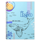 CUSTOM TEXT - Whale Collage Notebook Notizblock (Vorderseite)