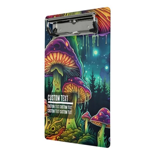 Custom Text Whimsical Mushroom Forest Fantasy Mini Klemmbrett (Gewinkelt2)