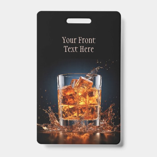 Custom Text Whiskey On The Rocks Ausweis (Vorderseite)