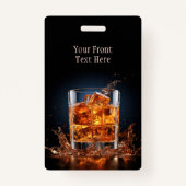 Custom Text Whiskey On The Rocks Ausweis (Vorderseite)
