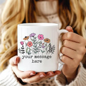 Custom Text Wildflower Mug Gift for Her or Mom Kaffeetasse
