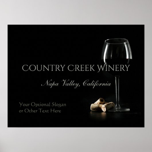 Custom Text Winery / Bar Poster (Vorne)