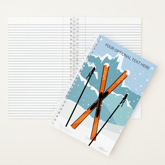 Custom Text Winter Skiing Notizblock (Innen)
