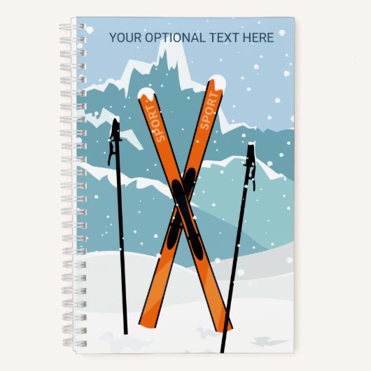 Custom Text Winter Skiing Notizblock (Vorderseite)