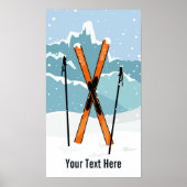 Custom Text Winter Skiposter Poster (Vorne)