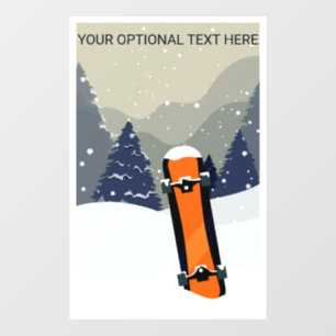Custom Text Winter Snowboarden Fensteraufkleber