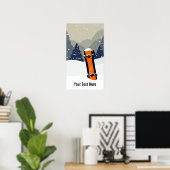 Custom Text Winter Snowboarder Poster (Heimbüro)