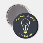 Custom Textlight Bulb Icon Bright Idea Magnet (Vorderseite/Rückseite)