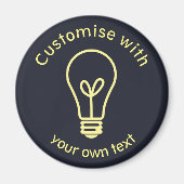 Custom Textlight Bulb Icon Bright Idea Magnet (Vorne)