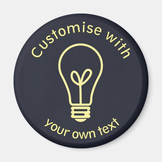 Custom Textlight Bulb Icon Bright Idea Magnet (Vorne)