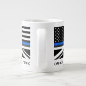 Custom Thane Blue Line American and UK Flag Jumbo-Tasse (Rückseite)