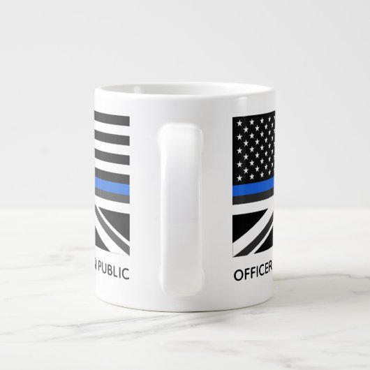 Custom Thane Blue Line American and UK Flag Jumbo-Tasse (Rückseite)