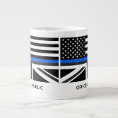 Custom Thane Blue Line American and UK Flag Jumbo-Tasse (Vorderseite)