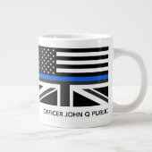 Custom Thane Blue Line American and UK Flag Jumbo-Tasse (Rechts)