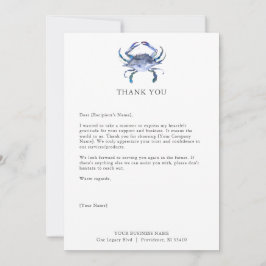 Custom Thank You Cards for Business Crab Dankeskarte