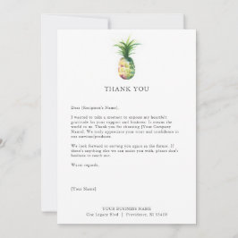 Custom Thank You Cards for Business Pineapple Dankeskarte