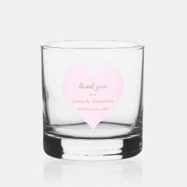 Custom Thank You Diamonds Pink Heart Whiskyglas