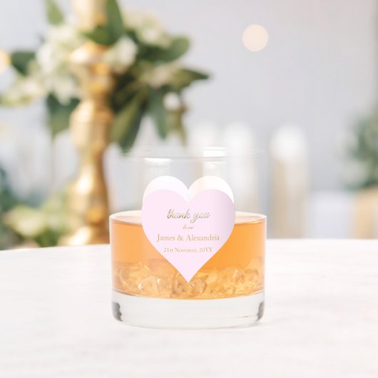 Custom Thank You Diamonds Pink Heart Whiskyglas (Insitu (Hochzeit))