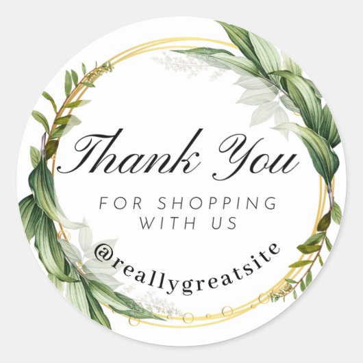 Custom Thank You For Shopping with us - Business Runder Aufkleber (Vorderseite)