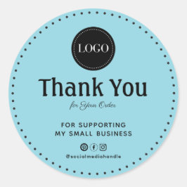 Custom Thank You For Supporting My Small Business Runder Aufkleber