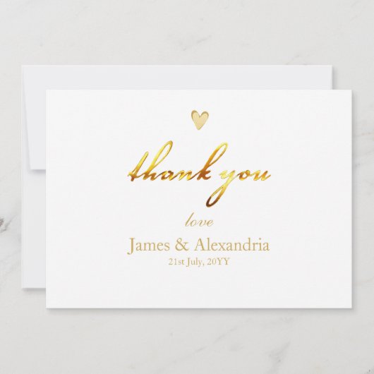 Custom Thank You Gold Script Dankeskarte (Vorderseite)