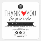 Custom Thank You Sticker With Logo & Offer (Vorderseite)