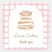 Custom Thank you Wedding Cake Business Sticker (Vorderseite)