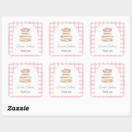 Custom Thank you Wedding Cake Business Sticker (Blatt)
