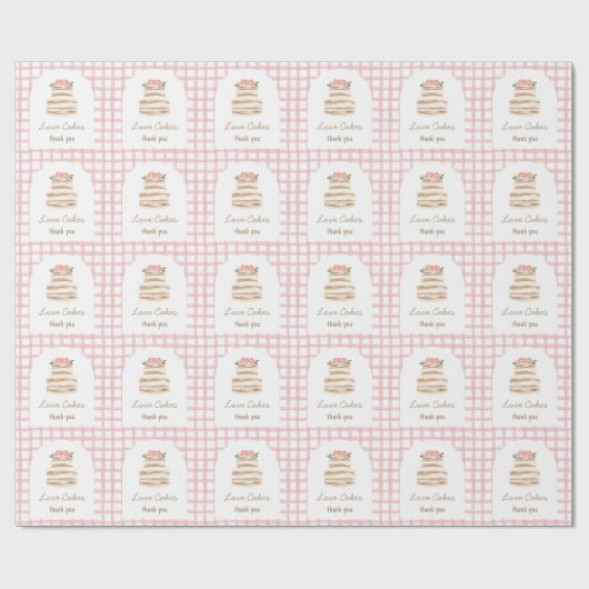 Custom Thank you Wedding Cake Business Sticker Geschenkpapier (Flach)