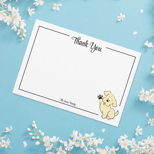 Custom Thank You Yellow Lab Puppy Note Card Dankeskarte