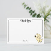 Custom Thank You Yellow Lab Puppy Note Card Dankeskarte (Stehend Vorderseite)