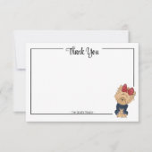 Custom Thank You Yorkie Bow Cute Dog Note Card Dankeskarte (Vorderseite)