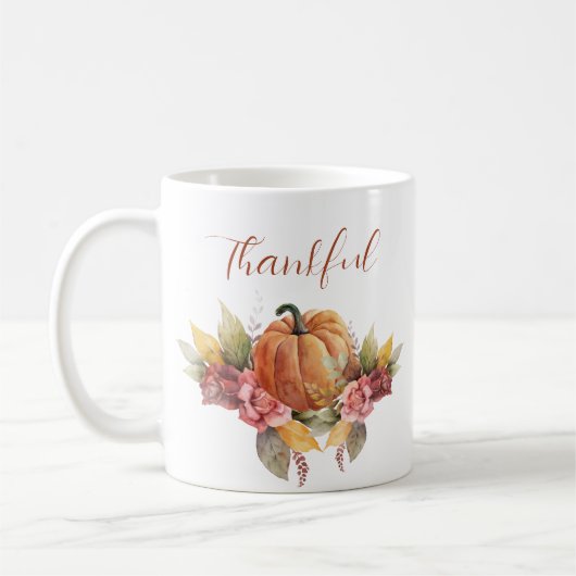 Custom Thanking Erntedank Autumn Orange Pumpkin Kaffeetasse (Links)