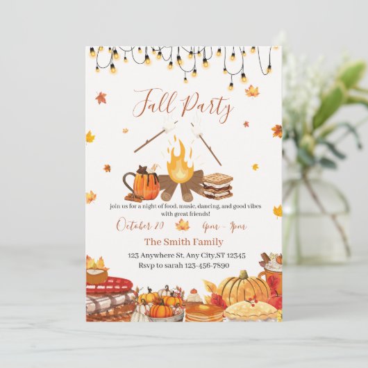 Custom Thanksgiving Dinner Party  Einladung (Stehend Vorderseite)