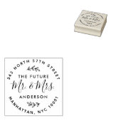 Custom The Future Mr. & Mrs. Wedding Rücksendeadre Gummistempel (Stempel)