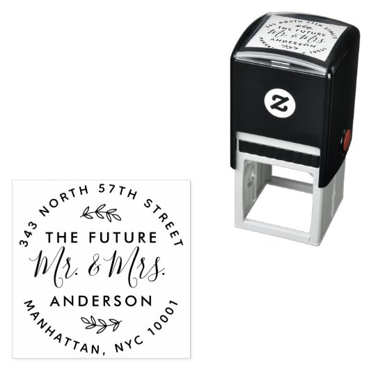 Custom The Future Mr. & Mrs. Wedding Rücksendeadre Permastempel (Beispiel)