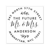Custom The Future Mr. & Mrs. Wedding Rücksendeadre Permastempel (Design)