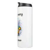Custom Thermal Tumbler | Retro Octopus Name & Text Thermosbecher (Nach rechts gedreht)