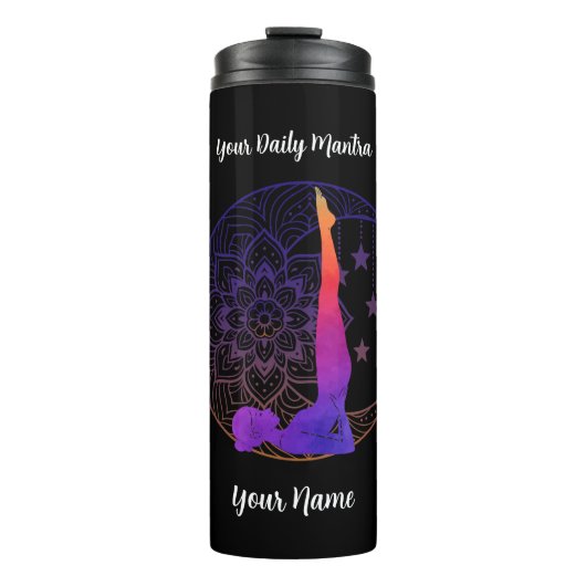 Custom Thermal Tumbler with Name & Mantra Thermosbecher (Vorderseite)