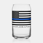Custom Thin Blue Line American Flag Dosenglas (Vorderseite)