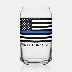 Custom Thin Blue Line American Flag Dosenglas