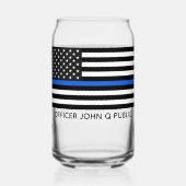 Custom Thin Blue Line American Flag Dosenglas (Rückseite)
