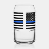 Custom Thin Blue Line American Flag Dosenglas (Rechts)