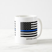 Custom Thin Blue Line American Flag Kaffeetasse (VorderseiteRechts)