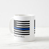 Custom Thin Blue Line American Flag Kaffeetasse (Vorderseite Links)