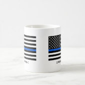 Custom Thin Blue Line American Flag Kaffeetasse (Mittel)