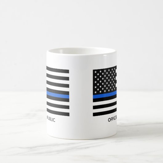 Custom Thin Blue Line American Flag Kaffeetasse (Mittel)